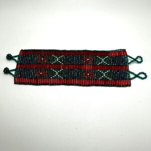 SALE! 7.25" Beautiful, 2" THICK, glass seed bead bracelet!